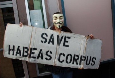 masked protester